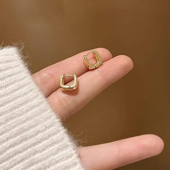 Винтажные Крутые Массивные Изысканные Квадратные серьги-кольца, лаконичные геометрические серьги для женщин, ювелирные изделия в стиле хип-хоп для девочек