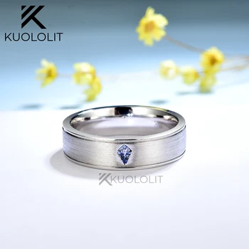 Сапфировое кольцо WANZHOU Kite Lab для женщин и мужчин из чистого белого золота 14 карат, обручальное кольцо для помолвки, Рождественский подарок, Размер 11