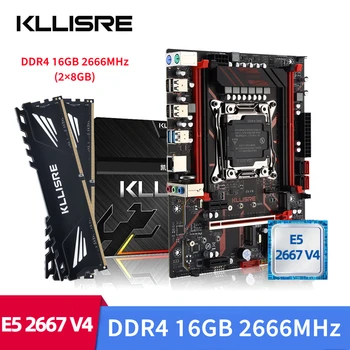 Kllisre LGA 2011-3 комплект материнской платы xeon x99 E5 2667 V4 CPU 2шт X 8 ГБ = 16 ГБ 2666 МГц Настольной памяти DDR4
