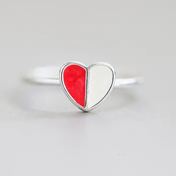 2023 Kpop Двухцветные кольца в виде сердечек в тон для женщин, простые аксессуары для пары, подруги, сестры, открывающее кольцо, подарок для свидания для девочек
