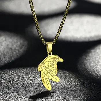 LUTAKU Минималистичный Орел Птица Кулон из нержавеющей стали Ожерелье для женщин Мужчин Шарм Любитель Животных Ювелирные изделия Изысканный подарок