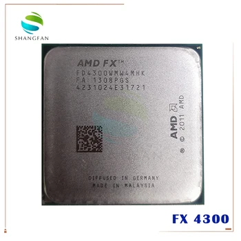 Четырехъядерный процессор AMD серии FX FX4300 с частотой 3,8 ГГц, процессор FX 4300 FD4300WMW4MHK мощностью 95 Вт, разъем AM3 +