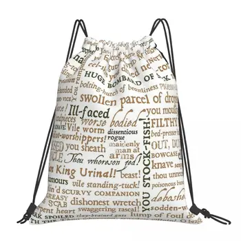 Рюкзак из коллекции Shakespeare's Insults, портативные сумки на шнурке, карманная сумка на шнурке, сумка для мелочей, сумка для книг для мужчин и женщин
