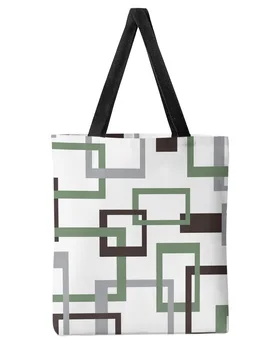 Современная абстрактная геометрическая женская сумка-тоут большой емкости середины века для девочек, многоразовые студенческие сумки на плечо