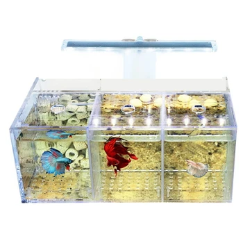 Аквариумный светодиодный акриловый аквариум Betta Fish Tank Set Mini Настольный светильник Фильтры водяного насоса-тройной