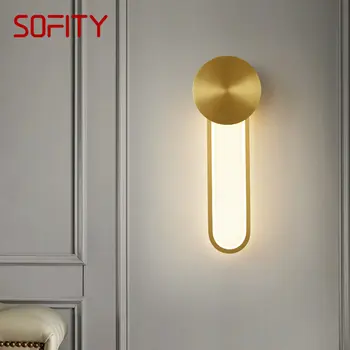 Современный латунный настенный светильник для интерьера, 3 цвета, Золотое медное бра для роскошного декора гостиной