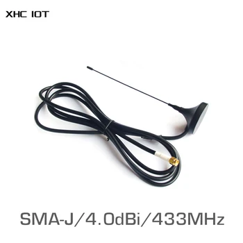 2ШТ 433 МГц Присоска Антенна WIFI Uhf XHCIOT TX433-XP-200 SMA Мужской Удлинитель С Высоким Коэффициентом Усиления 4dBi 2 м RF Магнитное Основание