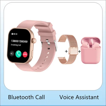 Умные Часы 2023 Женские Смарт-Часы Man Bluetooth Answer Call с 2,01-дюймовым Экраном, Голосовой Ассистент, Пользовательский Циферблат, Носимое Устройство