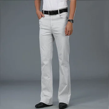 Мужские джинсы-клеш винтажного стрейчевого кроя Regular Fit, повседневные брюки s BootCut, брюки Bootcut