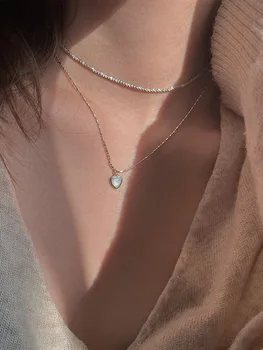2023 Новые Модные Женские ожерелья с подвеской Shinny Shell Heart Ожерелье из Стерлингового Серебра 925 Пробы