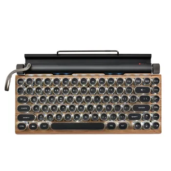 Ретро Клавиатура для пишущей машинки Беспроводные механические клавиатуры Bluetooth 83 Компьютерная клавиатура для игр на портативных ПК