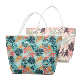 Индивидуальная оптовая продажа летняя модная пляжная сумка через плечо холщовая полосатая сумка-тоут