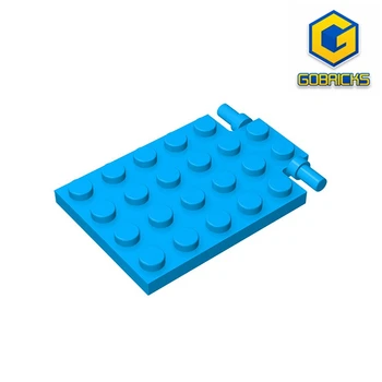 Пластина Gobricks GDS-844, модифицированная 4 x 6 с петлей для люка (длинные штифты) совместима с 92099 детскими поделками