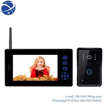 домофон yyhcvideo с 7-дюймовым экраном, работающий от аккумулятора, беспроводная связь без проводов с частотой 2,4 ГГц, автоматическое подключение