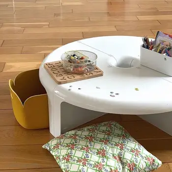 Креативная комбинация для сращивания мебели Журнальный столик в стиле средневековья, домашний прикроватный столик Ins, круглый боковой шкаф для гостиной