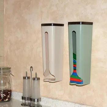 Полка для хранения пластиковых мешков для мусора Кухонные Принадлежности для ванной комнаты Настенный Дозатор мешков для мусора Коробка-контейнер для ватных дисков