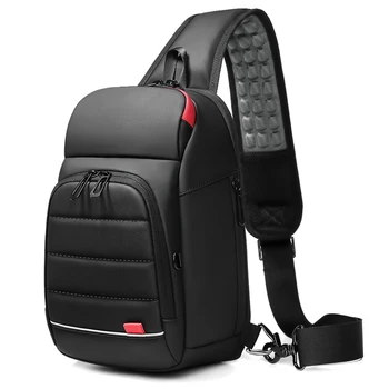 Мужская нагрудная сумка USB-рюкзак для зарядки на короткие расстояния, водонепроницаемая сумка через плечо, городская сумка, тактическая сумка через плечо