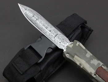 Micro OTF Tech Knife Combat Troo Серии 440 Стальное Лезвие Твердостью 57HRC Из Цинково-алюминиевого Сплава С Ручкой Для Самообороны Карманный Нож OTF