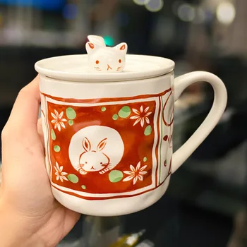 Японская Керамическая кружка Креативное Животное Чашка для завтрака с молоком Чашка для кофе со льдом Ручная Роспись Чашки для воды Подарок паре студентов