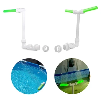 Одинарный / двойной фонтан для бассейна с флуоресцентным освещением, разбрызгиватель для бассейна
