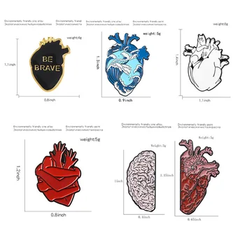 Анатомические булавки с эмалью в виде сердца, Научная модель Анатомической булавки с эмалью в виде сердца для друзей, соседей, семейного подарка AIC88