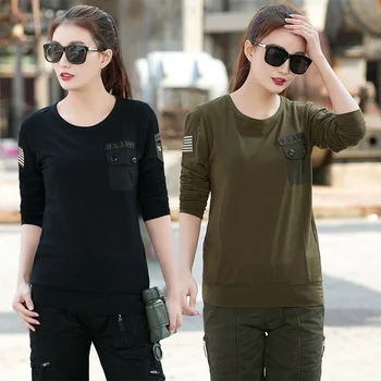 Повседневная футболка ZYQS Military Fan Tactics, женская хлопковая футболка с длинными рукавами