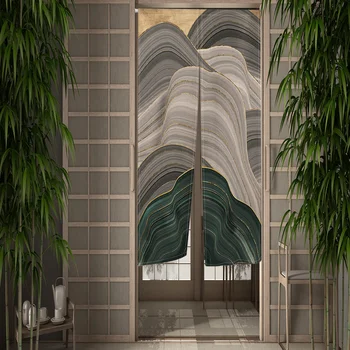 Дверная занавеска с мраморной текстурой, занавеска для перегородки столовой в скандинавском стиле, портьера для входа в кухню, наполовину занавешенная, Современный декор комнаты