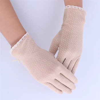 2023, Новая мода, Летние хлопковые короткие нескользящие дышащие женские тонкие перчатки с защитой от солнца и ультрафиолета, перчатки для вождения для женщин