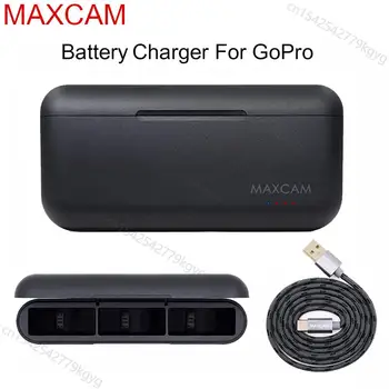 Коробка Для Зарядного Устройства MAXCAM Чехол Для Хранения Аккумуляторной Батареи поддержка 3 батареек Для камеры GoPro Hero 9 10 8 7 6 5